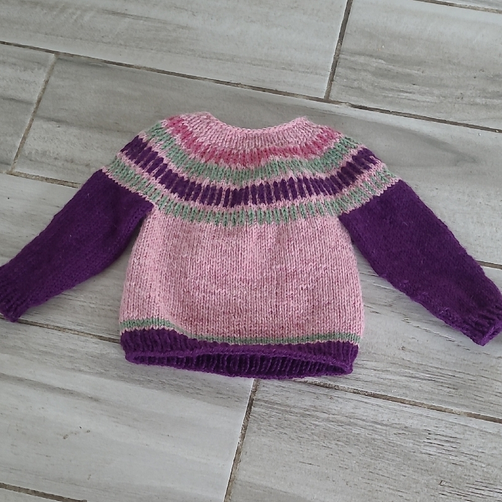 NWT Cozy Pink and Purple Striped Sweater